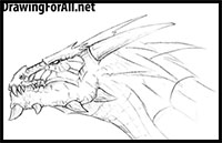 how to draw a dragon head