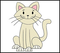 how to draw a simple cat