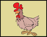 how to draw a chicken