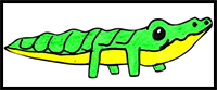 How to Draw an Alligator from Letter A