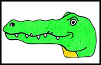 How to Draw a Crocodile Face for Kids