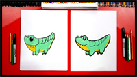 How To Draw A Cartoon Alligator