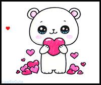 How to Draw a Polar Bear Holding a Heart