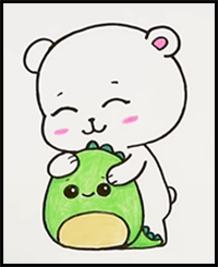 How to Draw Hugging a Friend | Cute Bear
