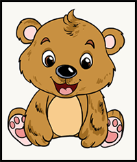 How to draw a baby bear