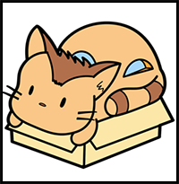 How to Draw Cat Bus (Cute / Kawaii / Chibi Style) from Studio Ghibli's My Neighbor Totoro Easy Step-by-Step Drawing Tutorial