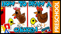 How to Draw a Chicken - Mom and Baby - Preschool