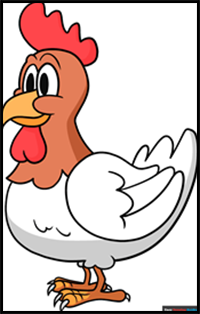 How to Draw a Cartoon Chicken