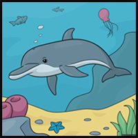 How to Draw an Underwater Dolphin