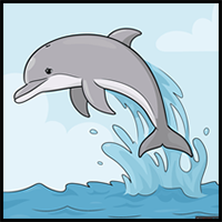 How to Draw a Dolphin Jumping out of Water