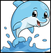 How to Draw a Cute Dolphin