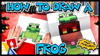 How to Draw a Minecraft Frog Eating a Magma Cube