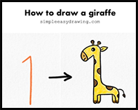 How to Draw a Giraffe Step by Step for Kids | Simple Easy Drawing