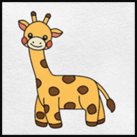 Kawaii Giraffe Drawing