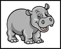 How to Draw a Cartoon Hippo - A Step by Step Guide