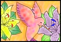 Hummingbird with Flowers