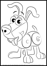 how to draw dog from WordWorld