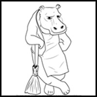 how to draw hippo for kids