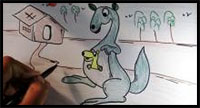 how to draw a cute kangaroo