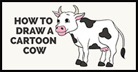 how to draw a cartoon cow