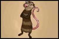 how to draw crash from ice age