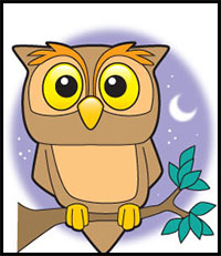 how to draw an owl