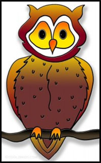 how to draw an owl