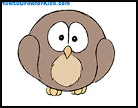 how to draw an owl for kids