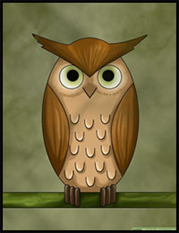 draw a cartoon owl