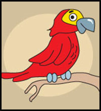 how to draw a parrot