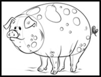 How to Draw a Cartoon Pig
