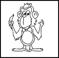 how to draw a monkey