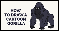 how to draw a cartoon gorilla