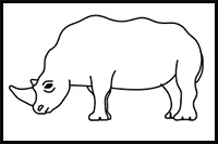 how to draw a rhino