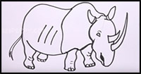 how to draw a rhinoceros