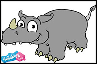 how to draw a rhinoceros
