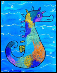 how to draw a seahorse