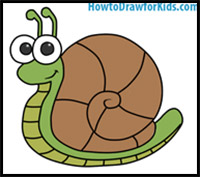 how to draw a snail for kids