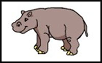 how to draw a hippo