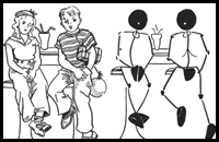 Draw Cartoon Human Figures by Skeletonizing Frameworks Cartooning Tutorial