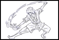 Step by Step Drawing Tutorial on How to Draw Zuko from Avatar the Last Airbender