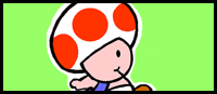 How to Draw Toads from Super Mario Bro Games with easy Drawing Lesson