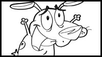 How to Draw Courage the Cowardly Dog with Easy Step by Step Drawing Lesson