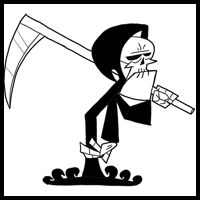 How to Draw Grim from Grim Adventures of Billy and Mandy Drawing Lesson
