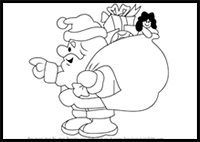 How to Draw Santa with Presents