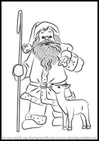 How to Draw Santa Claus with Deer