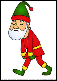 How to Draw Tired Santa