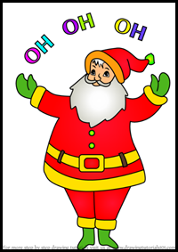 How to Draw Santa Saying Ho Ho Ho