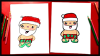 How to Draw Summer Santa