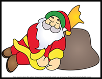 How to Draw Santa Claus Sleeping